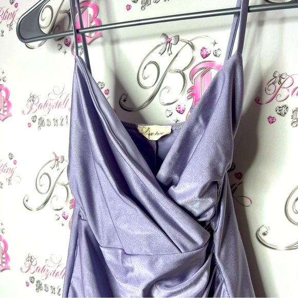 Silver tree dress Elegant Lavender Draped Dress stunning shimmer fabric shiny - Picture 5 of 8